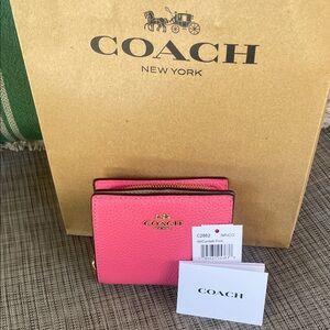 Coach Vibrant Pink Leather Wallet